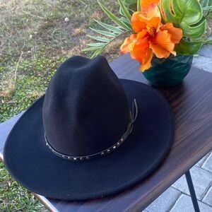 Chic Black Women's Hat with Studded Band